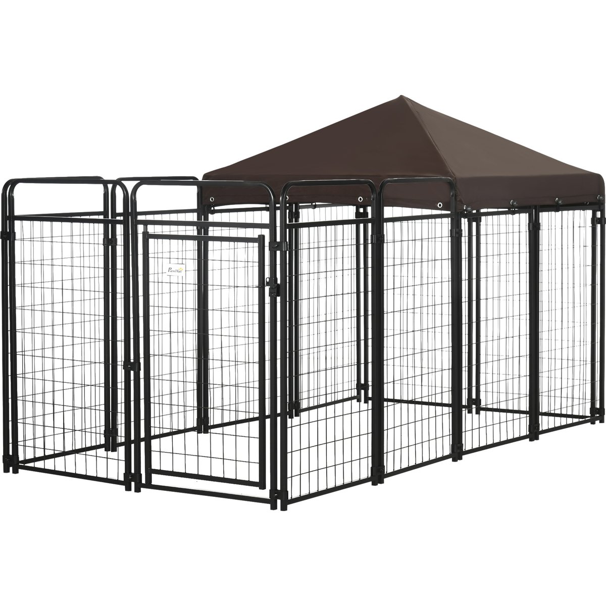 PawHut Dog Kennel & Play Pen Dog, Black, 9.3 x 4.6 x 5.2-ft