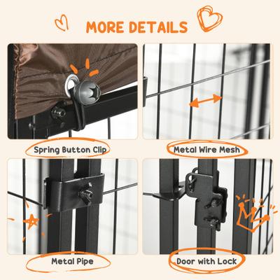 Show full view: PawHut Dog Kennel & Play Pen Dog, Black, 9.3 x 4.6 x 5.2-ft slide 7 of 9