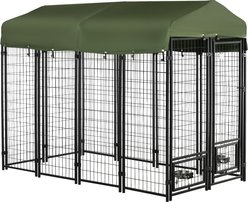 PawHut Dog Kennel & Play Pen, Green, 8 x 4 x 6-ft