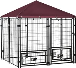 PawHut Dog Kennel & Play Pen, Red, 5 x 5 x 5-ft