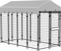 PawHut Dog Kennel & Play Pen, Silver, 7.8 x 6-ft