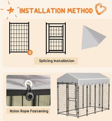 PawHut Dog Kennel & Play Pen, Silver, 7.8 x 6-ft slide 2 of 9