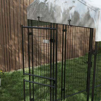 Show full view: PawHut Dog Kennel & Play Pen, Silver, 7.8 x 6-ft slide 9 of 9