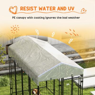 Show full view: PawHut Dog Kennel & Play Pen, Silver, 7.8 x 6-ft slide 5 of 9