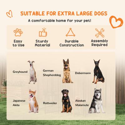 Show full view: PawHut Dog Kennel & Play Pen, Silver, 7.8 x 6-ft slide 4 of 9