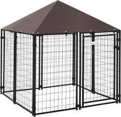PawHut Dog Outdoor Kennel & Play Pen, Black, 5 x 5 x 5-ft