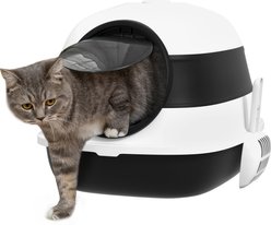 PawHut Dome Covered Cat Litter Box, 20-in, Black