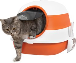 PawHut Dome Covered Cat Litter Box, 20-in, Orange