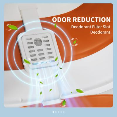 Show full view: PawHut Dome Covered Cat Litter Box, 20-in, Orange slide 4 of 9