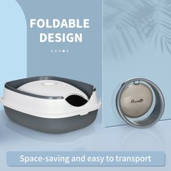 PawHut Dome Covered Cat Litter Box, 20-in, White slide 2 of 9