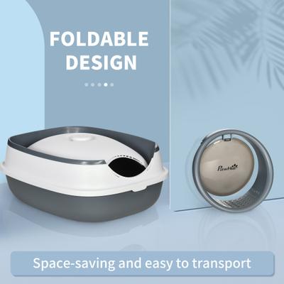 Show full view: PawHut Dome Covered Cat Litter Box, 20-in, White slide 7 of 9