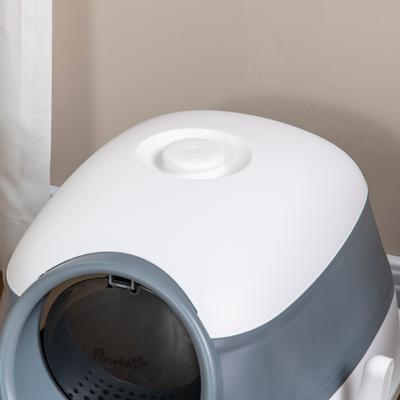 Show full view: PawHut Dome Covered Cat Litter Box, 20-in, White slide 8 of 9