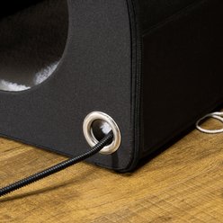 PawHut Dome Heated Cat House, Black slide 2 of 9