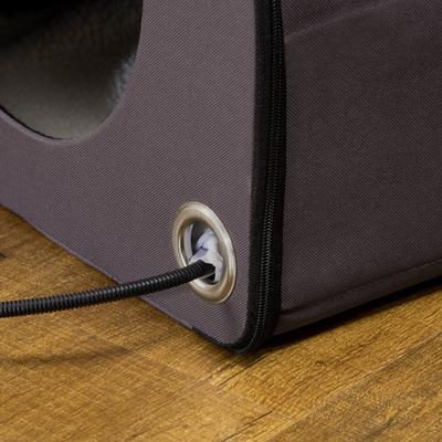 Show full view: PawHut Dome Heated Cat House, Brown slide 8 of 9