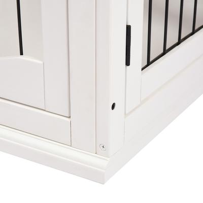 Show full view: PawHut Double Door Furniture Style Dog Crate, 23 inch, White slide 9 of 9