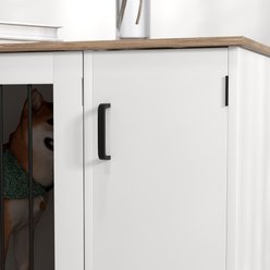 PawHut Double Door Furniture Style Dog Crate, Brown, 47 inches slide 2 of 9