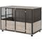 Show in main carousel: PawHut Double Door Furniture Style Dog Crate Furniture, Walnut Finish, 46 inch slide 1 of 10