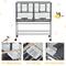 Show in main carousel: PawHut Double with Rolling Stand Removable Metal Tray Bird Cage, Black slide 2 of 6
