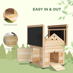 PawHut Duck House with Openable Roof & Double Doors, 1 to 3 Duck Capacity