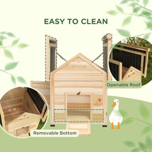 PawHut Duck House with Openable Roof & Double Doors, 1 to 3 Duck Capacity