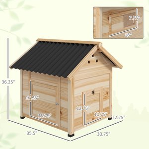 PawHut Duck House with Openable Roof & Double Doors, 1 to 3 Duck Capacity