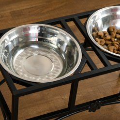 PawHut Elevated Dog Bowls, Black, Tall slide 2 of 9