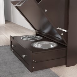 PawHut Elevated Dog Bowls with Storage, Brown slide 2 of 9
