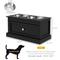 Show in main carousel: PawHut Elevated Dog Bowls with Storage Drawer, Black slide 3 of 9