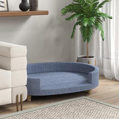 Show full view: PawHut Elevated Dog Couch Bed with Removable Cover, Blue, 39.4-in slide 8 of 9