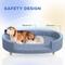 Show in main carousel: PawHut Elevated Dog Couch Bed with Removable Cover, Blue, 39.4-in slide 6 of 9