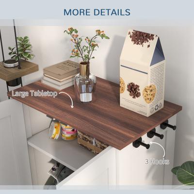 Show full view: PawHut Elevated Dog Feeding Station with Hidden Bowls, White slide 7 of 9