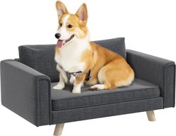 PawHut Elevated Dog Sofa Bed, Gray, 33.75-in