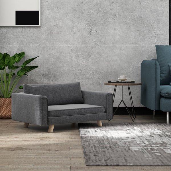 PawHut Elevated Dog Sofa Bed, Gray, 33.75-in