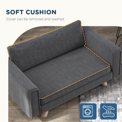 Show full view: PawHut Elevated Dog Sofa Bed, Gray, 33.75-in slide 5 of 9