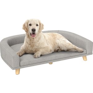 PawHut Elevated Dog Sofa Bed with Removable Cover, 38.6-in, Gray