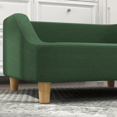 Show full view: PawHut Elevated Dog Sofa Bed with Removable Cover, Dark Green, 29.5-in slide 9 of 10