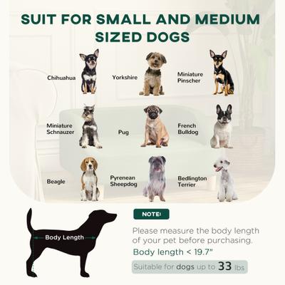 Show full view: PawHut Elevated Dog Sofa Bed with Removable Cover, Dark Green, 29.5-in slide 5 of 10