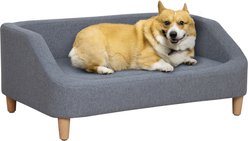 PawHut Elevated Dog Sofa Bed with Removable Cover, Gray, 38-in