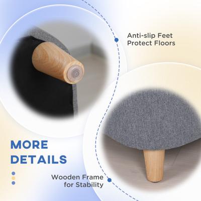 Show full view: PawHut Elevated Dog Sofa Bed with Removable Cover, Gray, 38-in slide 7 of 9