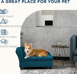PawHut Elevated Dog Sofa Bed with Removable Cover & Storage, 29.9-in, Blue slide 2 of 9