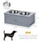 Show in main carousel: PawHut Elevated Large-Dog Bowls with Storage, Gray slide 4 of 11