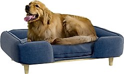 PawHut Elevated Large Dog Couch Bed with Removable Cover, Blue, 37.8-in