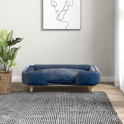 Show full view: PawHut Elevated Large Dog Couch Bed with Removable Cover, Blue, 37.8-in slide 9 of 9