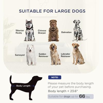 Show full view: PawHut Elevated Large Dog Couch Bed with Removable Cover, Blue, 37.8-in slide 4 of 9