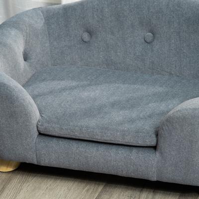 Show full view: PawHut Elevated Miniature Dog Couch Bed with Removable Cover, Gray, 27.6-in slide 9 of 11