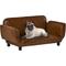 Show in main carousel: PawHut Expandable & Foldable PU Leather Dog Sofa Bed, Brown, 39-in to 52-in slide 1 of 10