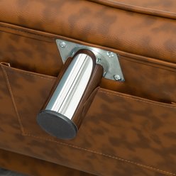 PawHut Expandable & Foldable PU Leather Dog Sofa Bed, Brown, 39-in to 52-in slide 2 of 9