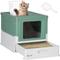 Show in main carousel: PawHut Fully Enclosed Cat Litter Box with Front Entry, Top Exit, 19-in, Green slide 1 of 9