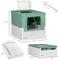 Show in main carousel: PawHut Fully Enclosed Cat Litter Box with Front Entry, Top Exit, 19-in, Green slide 3 of 9