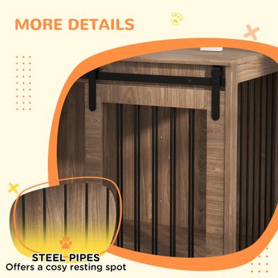 Show full view: PawHut Furnisture Style Dog Cratem, Brown, 39 inch slide 7 of 9